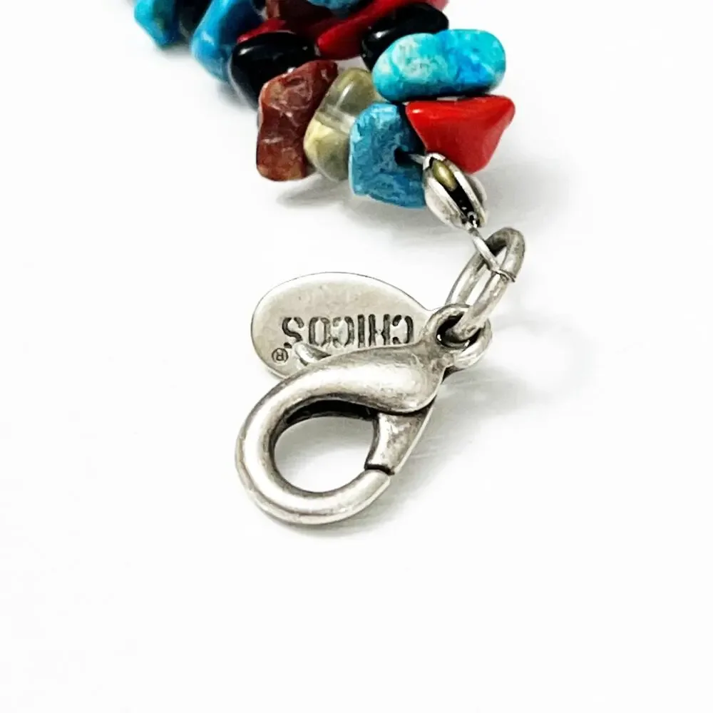 Chico’s Silver Textured Pendant Necklace